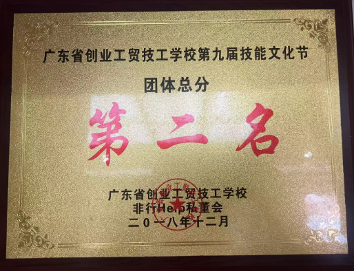 技能文化节团体第二名